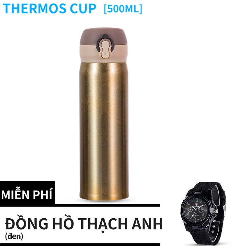 【Miễn phí Đồng hồ led】Bình Giữ Nhiệt Lock&Lock Featherlight One Touch Tumbler (500ml) Hàng Chính Hãn