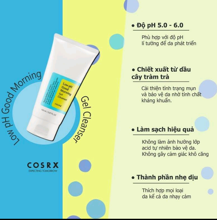 [Cam Kết Chính Hãng] Gel Rửa Mặt Cosrx Good Morning Low PH Cleanser 150ml