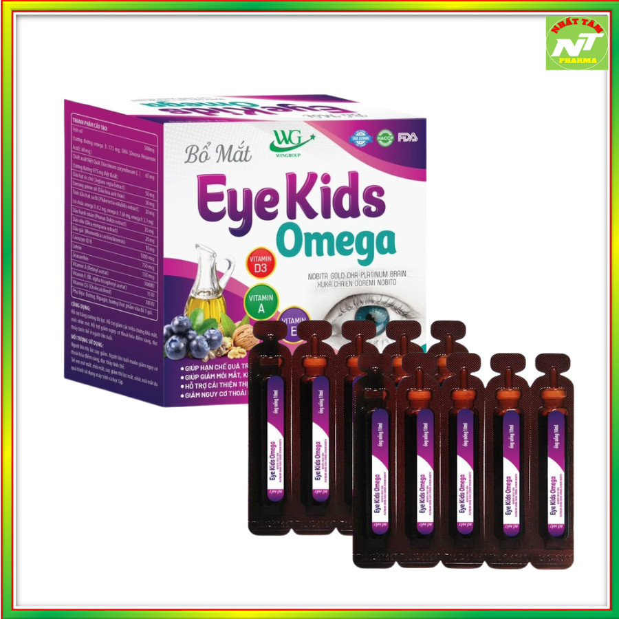 Combo 2 Hộp Siro Bổ Mắt Eye Kids Omega Bổ Sung Vitamin D3 A Hạn Chế Quá Trình Lão Hóa Mắt Cải Thiện Thị Lực Giảm Mỏi Mắt Khô Mắt Hộp 20 Ống Nhất  Tâm Pharma