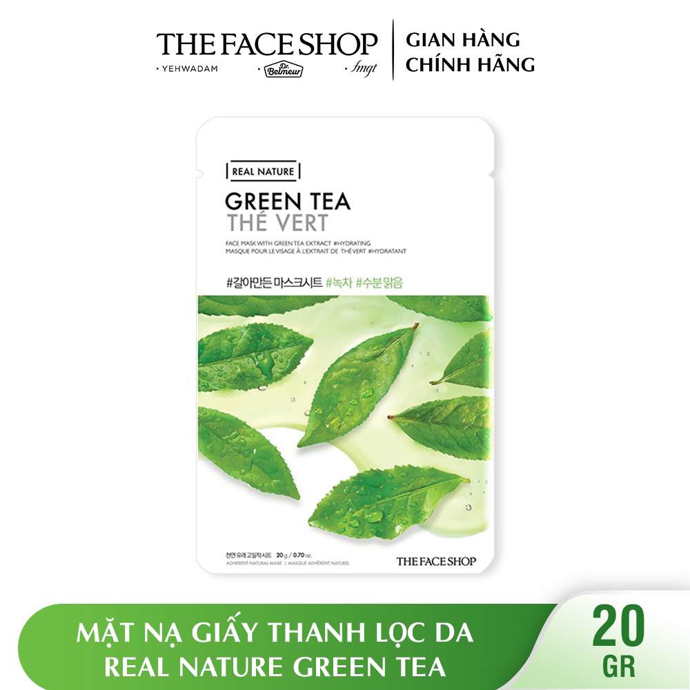 Mặt Nạ Giấy Thanh Lọc Da TheFaceShop Real Nature Green Tea Face Mask 20G