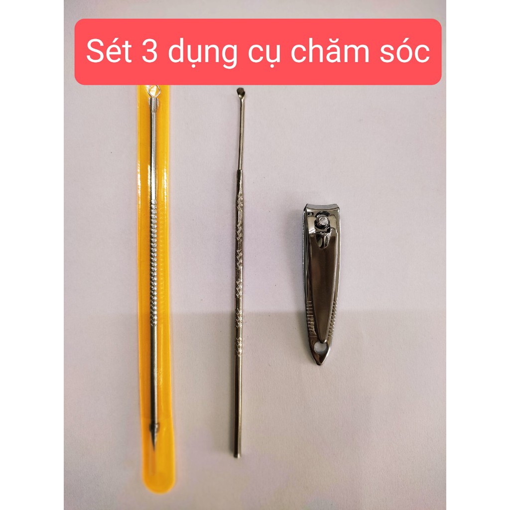 [Hcm]Bộ 3 Dụng Cụ Chăm Sóc(Bấm Móng Cây Nặn Mụn Ráy Tai) - Sét 3 Món