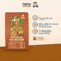 Bột cacao nguyên chất Việt Nam không đường Heyday - Túi zip 225g - Dòng Origin 16% - 18% bơ cacao tự nhiên - Vị socola nguyên bản