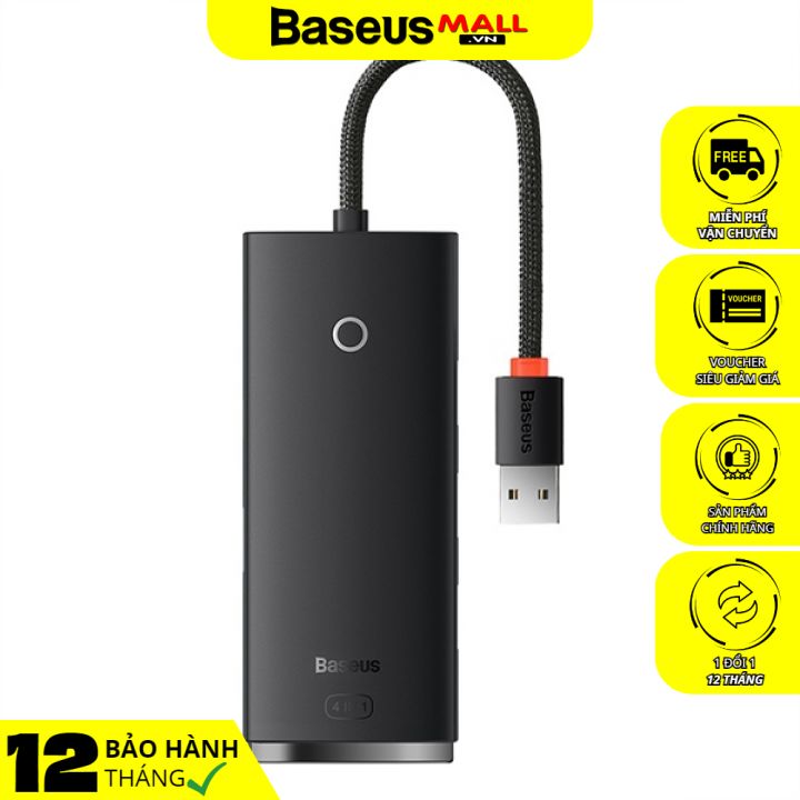 Hub chuyển đa năng Baseus Lite Series 4-Port USB-A/Type-C HUB Adapter (USB-A to USB 3.0*4  Type C)