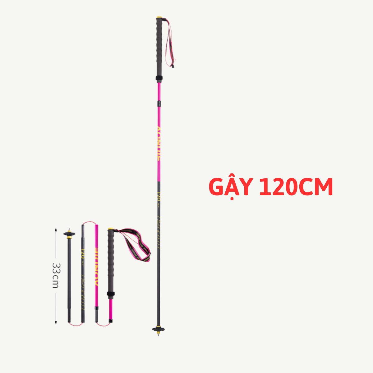 Gậy Carbon Trekking Pole Aonijie E4214 - Pink