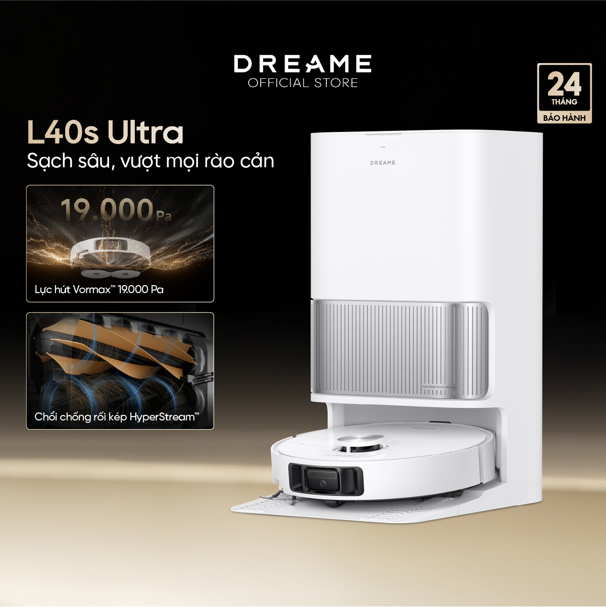 Robot hút bụi lau sàn chuyên dụng Dreame X40 Ultra/ L40s Ultra - Bản quốc tế - Bảo hành 24 tháng