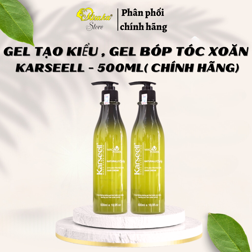 Gel giữ nếp tóc Gel bóp xoăn tạo kiểu hippie .xoăn xù mì xoăn lơi Karseell siêu hot -500ML