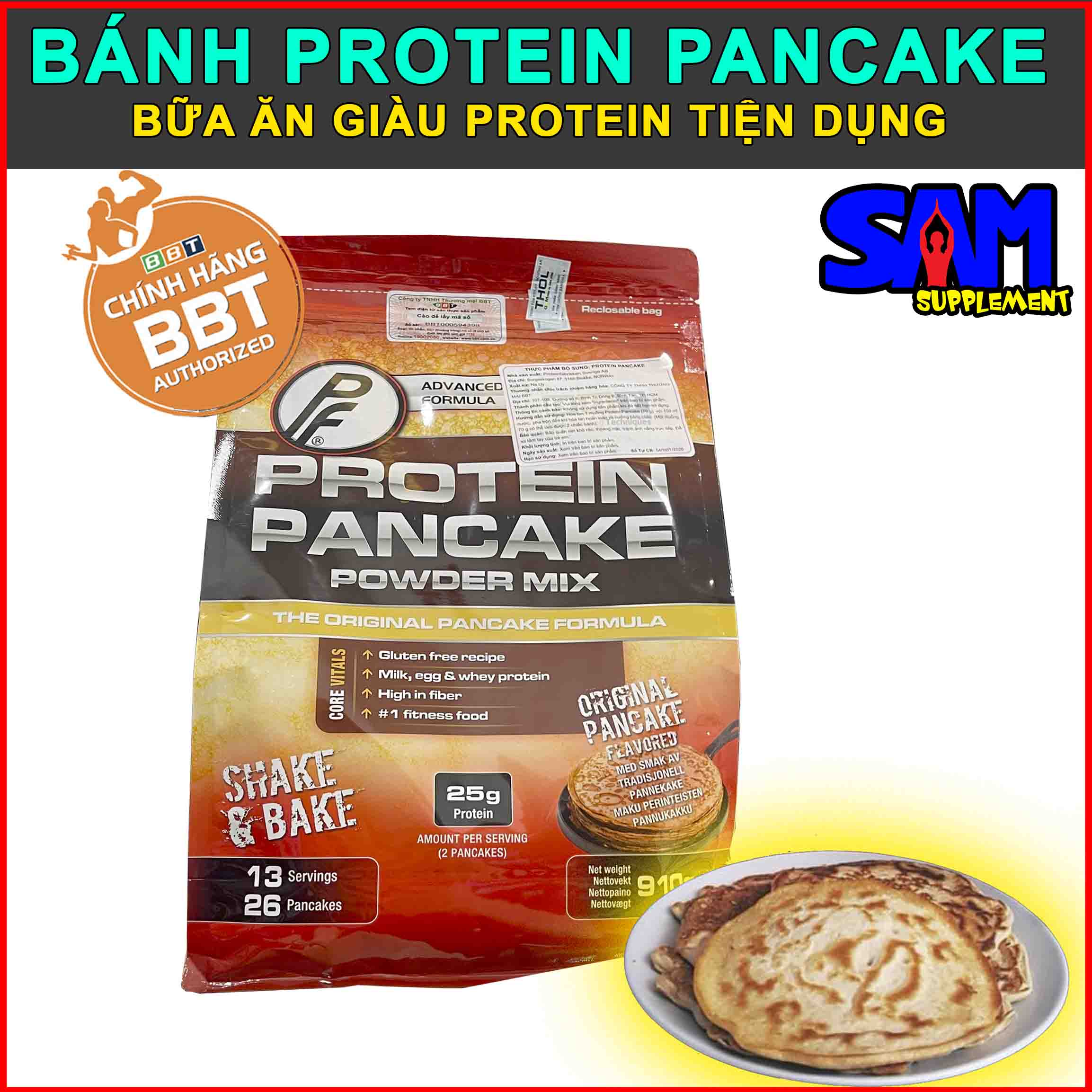 [Hàng Chính Hãng] Bánh Protein Pancakes - Bữa Ăn Tiện Lợi Cung Cấp Đủ Protein Cho Cả Gia Đình - Bbt - Thol