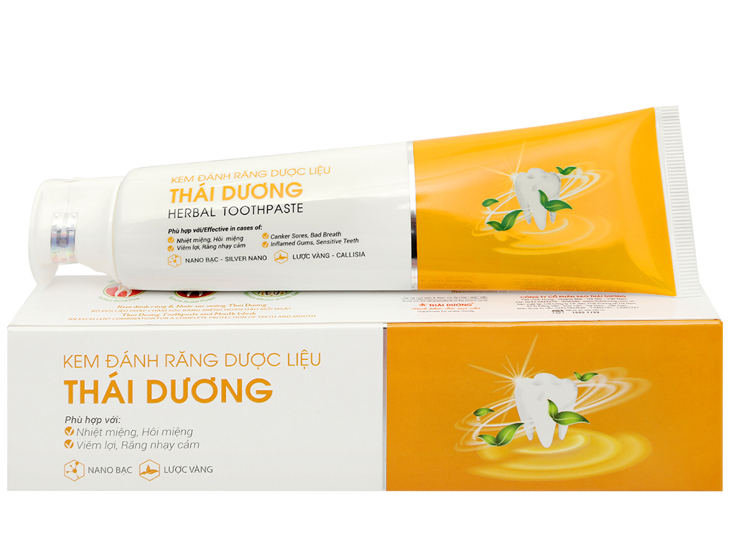 Kem Đánh Răng Dược Liệu Thái Dương An Toàn Cho Răng Chắc Khỏe Tuýp 100G - Chính Hãng Sản Phẩm Có Nguồn Gốc Xuất Xứ Rõ Ràng Sử Dụng Dễ Dàng Cam Kết Hàng Nhận Được Giống Với Mô Tả