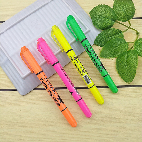 Bộ 4 bút highlight 4 bút dạ quang 4 màu 2 đầu Gstar chất lượng giá rẻ  Bút highlight 2 đầu   Bút dạ 