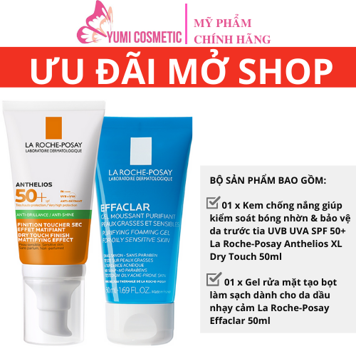 Bộ Sản Phẩm Chống Nắng Toàn Diện Và Làm Sạch La Roche - Posay Anthelios Dry Touch