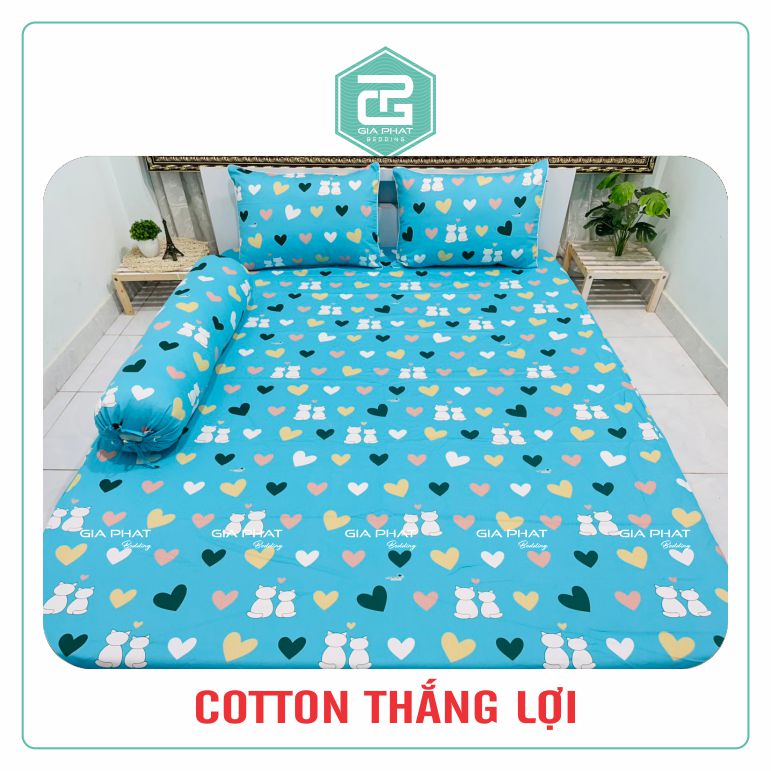 Ga giường Drap lẻ 100% Cotton Thắng Lợi 1m6 x 2m nệm từ 5-15cm ( không áo gối )