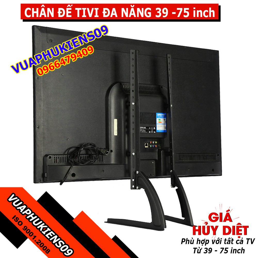 Chân đế TV LCD 39-75 inch, chân đế TV để bàn cho tất cả các loại tivi Samsung, LG, Sony, TCL, Panasonic, Sharp, vv