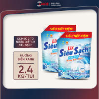 Combo 2 Túi nước giặt Lix siêu sạch hương hoa anh đào 2.4Kg 2C-N2503 sạch khử khuẩn kết hợp giặt xả 2 trong 1 - Lixco Việt Nam
