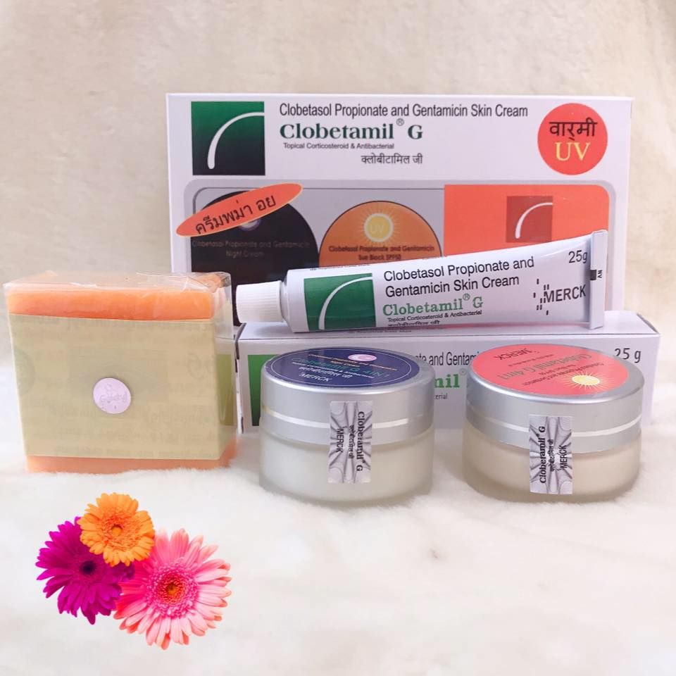 Mẫu Cũ Mã Qr Có Dấu Cộng Chất Kem Ngày Màu Trắng Bộ Cao Cấp Clobetamil G Thái Lan