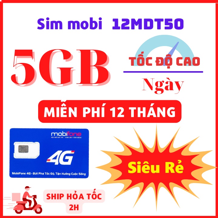 [SALE SỐC SIM CHÍNH HÃNG ] SIM 4G Mobi CÓ NGAY 150 GB data tốc độ cao mỗi tháng Trọn gói 1 Năm - BẢO