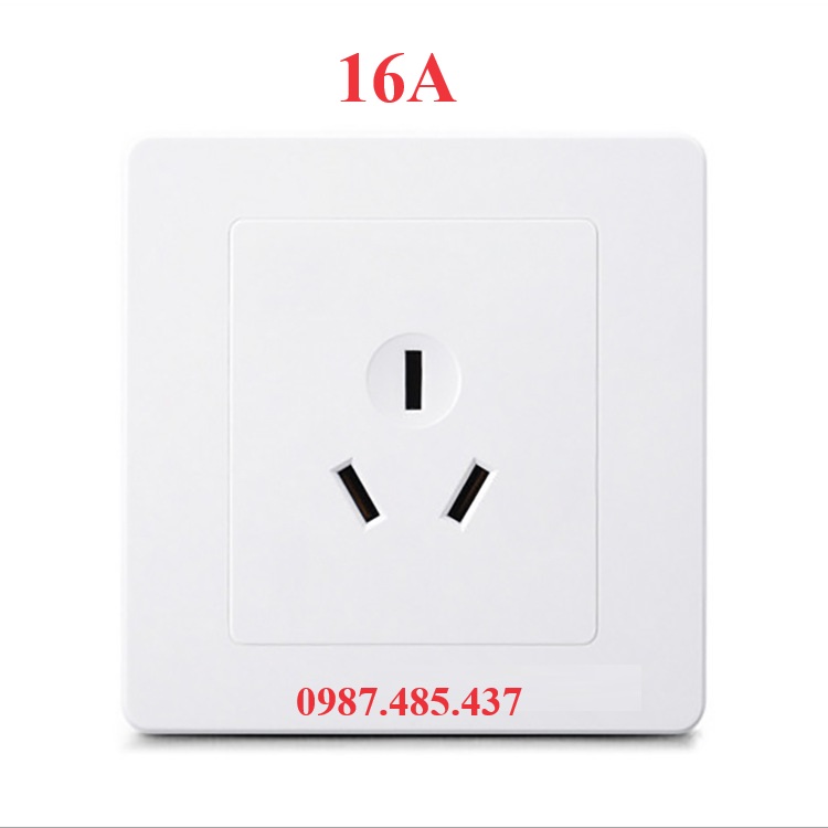 ổ cắm điện 3 lỗ 16A kiểu 86x86mm mặt vuông - ổ cắm 3 chân chéo