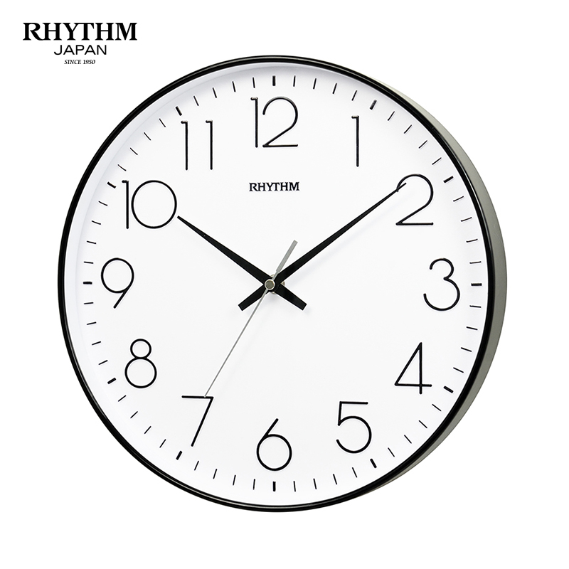Đồng hồ treo tường Nhật Bản Rhythm CMG601NR08- Kt 30.5 x 4.1cm 500g Vỏ nhựa. Dùng Pin.