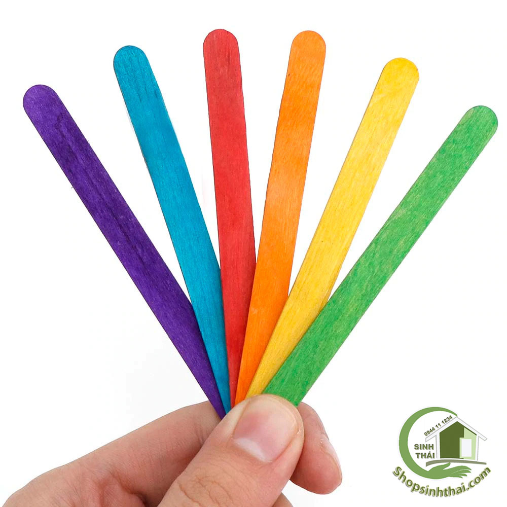 Que Kem Gỗ Nhiều Màu Bịch 56 cái