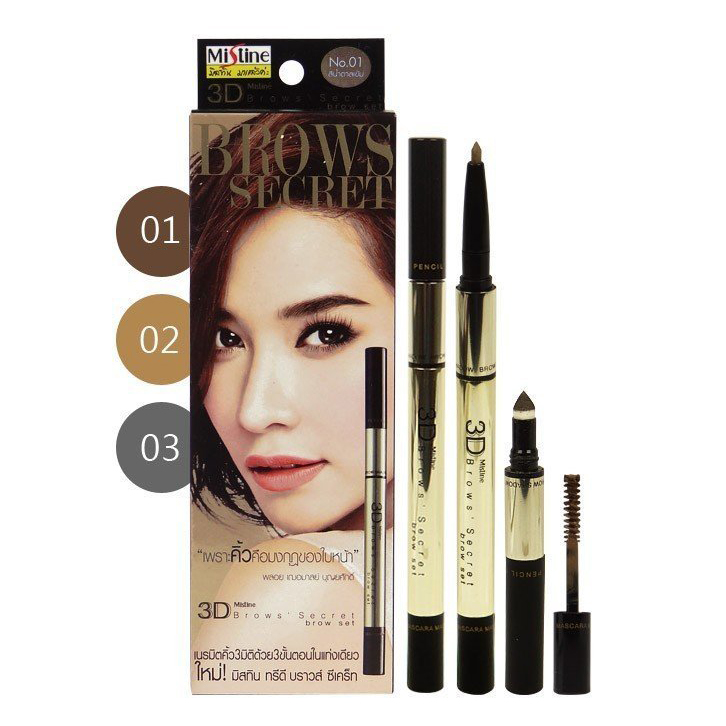 Chì Kẻ Mày Mistine 3D Brows Secret Brow Set