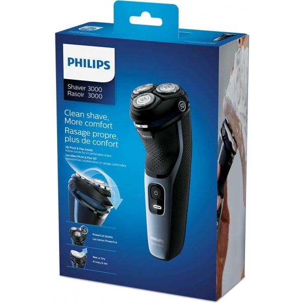 Máy Cạo Râu Điện Dành Cho Nam Ướt & Khô Philips S3133 / 51 Series 3000