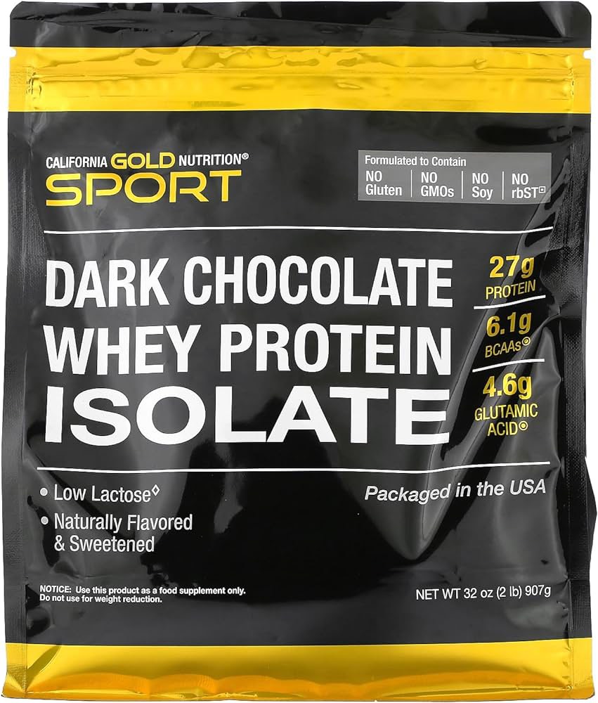 Bổ sung đạm Whey Protein Isolate California Gold Nutrition không chất tạo ngọt: 907g