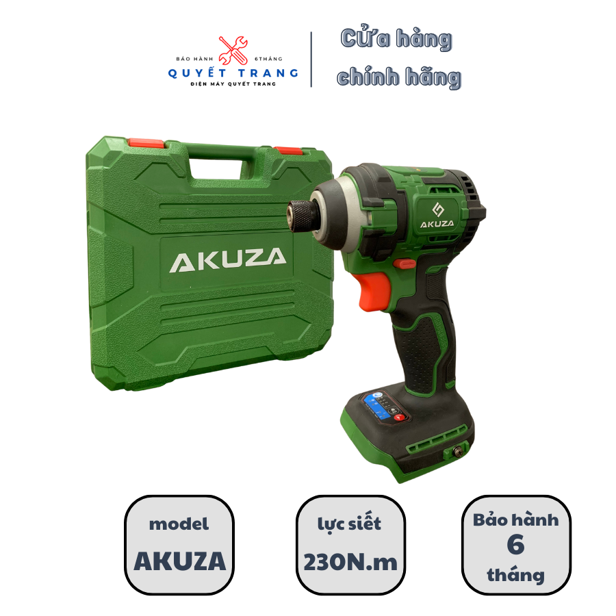 Máy khoan pin chuyên vít AKUZA động cơ không chổi than lực siết lớn 250N.m bảo hành 6 thán