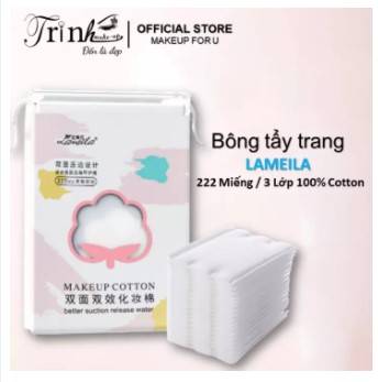 Bông Tẩy Trang Lameila 222 Miếng/3 Lớp