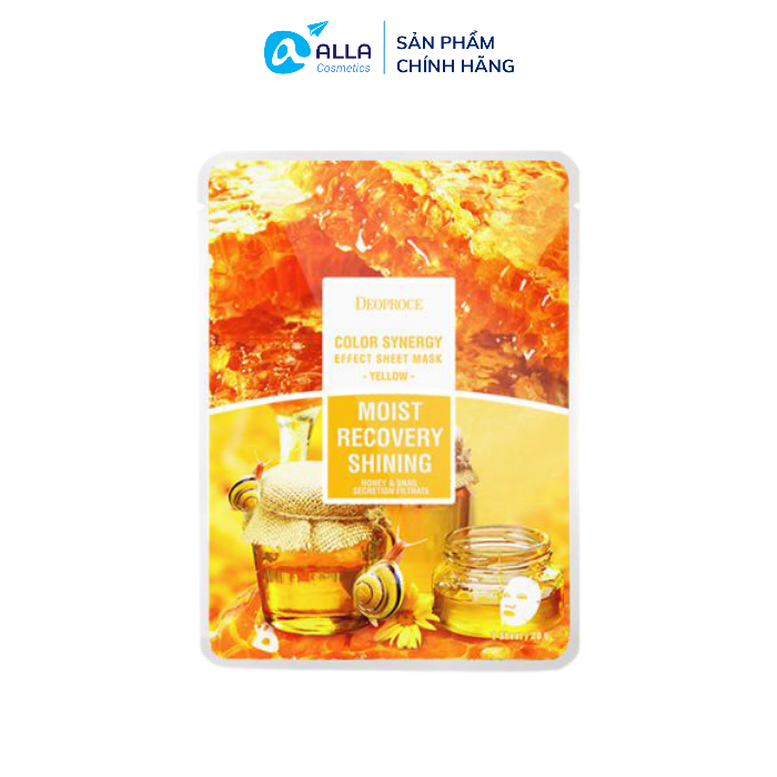 Mặt Nạ Giấy Dạng Phục Hồi Da Bị Tổn Thương Deoproce Color Synergy Effect Sheet Mask Yellow Hộp 10 Miếng