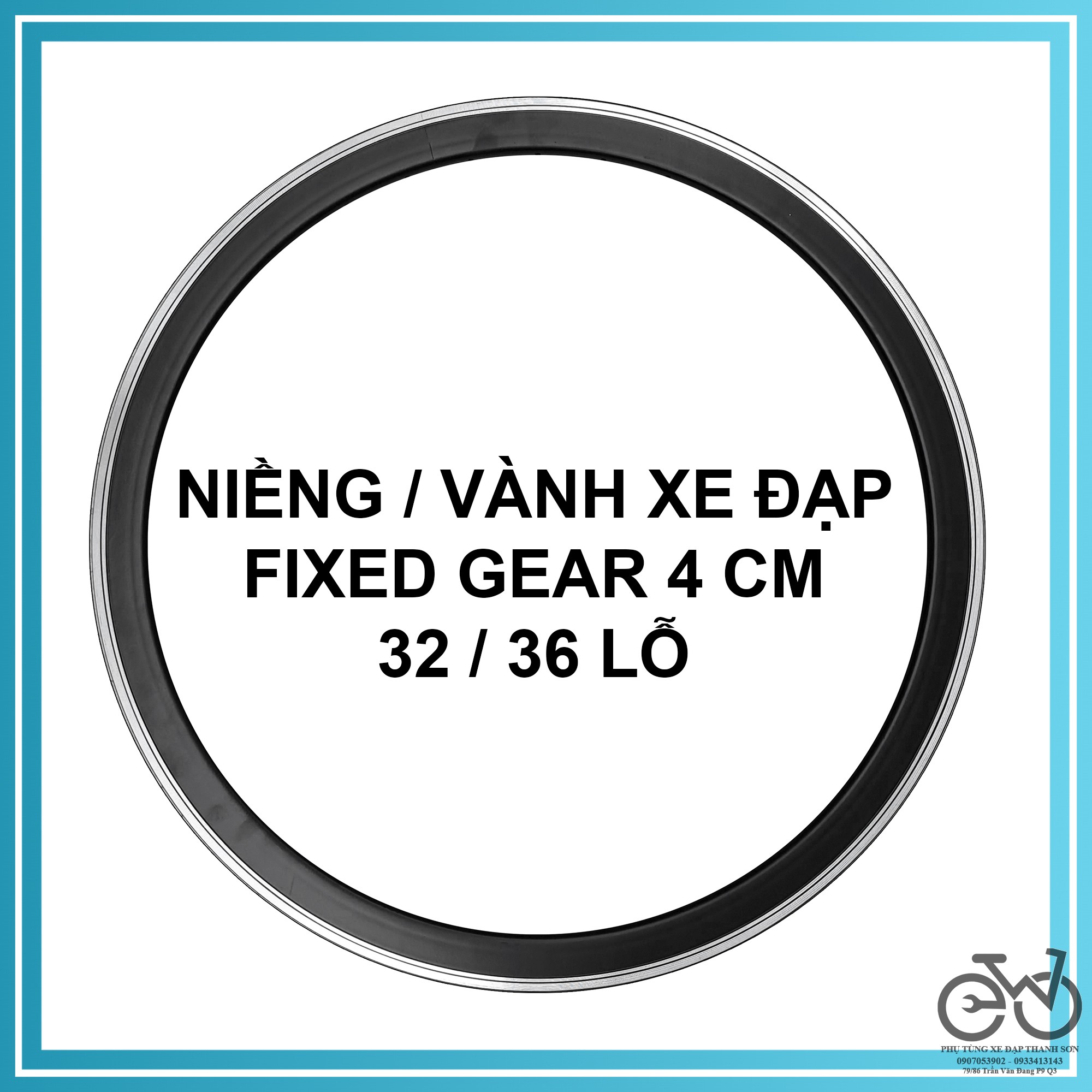 Niềng xe đạp Fixed Gear vành xe đạp Fixed Gear cao 4cm 32/36 Lỗ