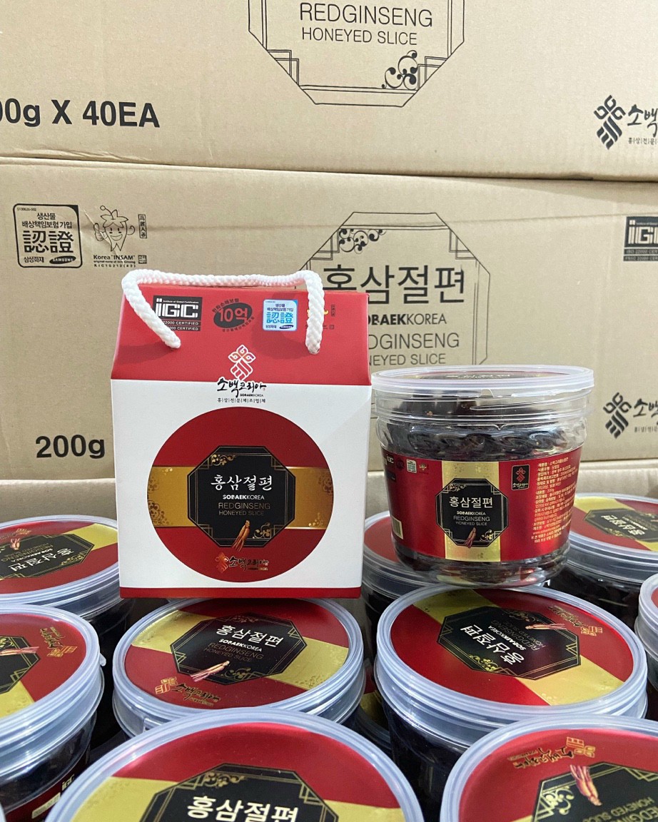 Hồng Sâm Thái  Lát TẨM MẬT ONG 200G – SOBAEK KOREA