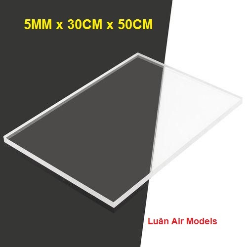 (5mm 30x50cm) Tấm nhựa mica cứng trong suốt làm hồ cá mica hộp mica ngăn tủ lạnh chế đồ chơi sáng tạo trang trí có nhận cắt theo yêu cầu - Luân Air Models