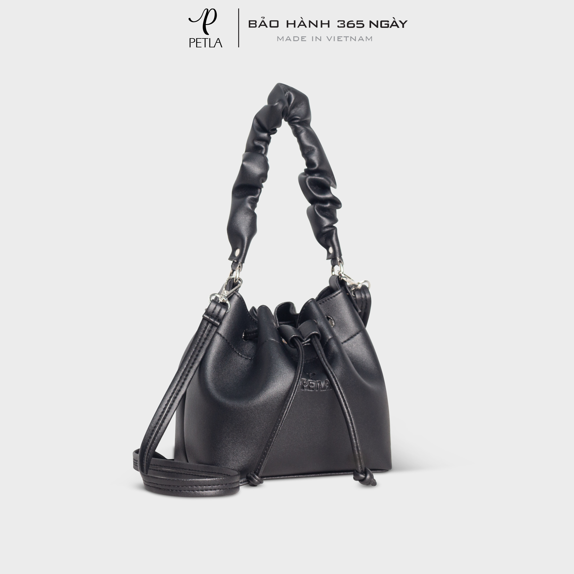 Túi đeo chéo da nữ dây rút thời trang Petla LN09