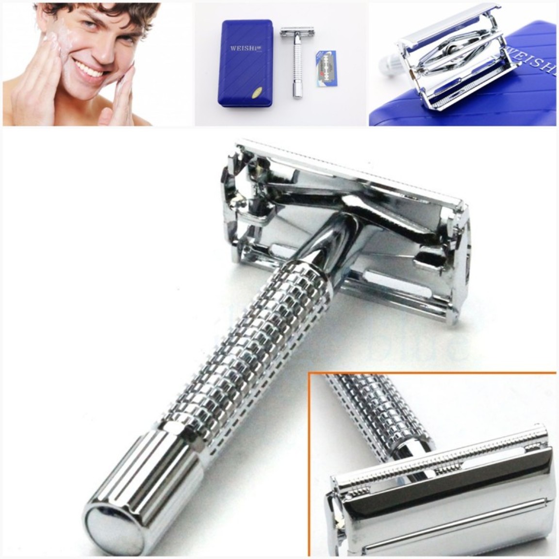 Dao cạo râu truyền thống Weishi 9306 kèm hộp đựng có gương tiện dụng