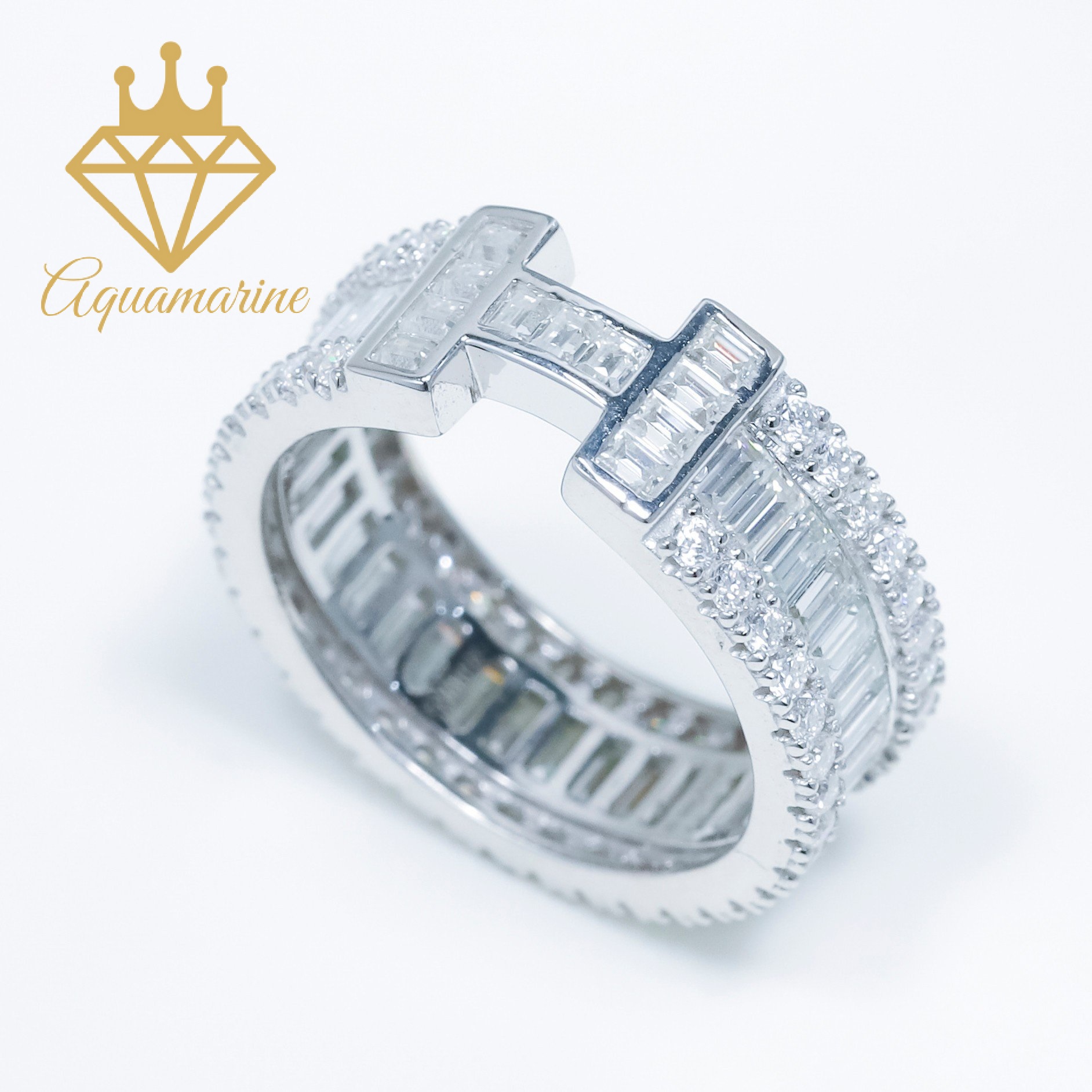 Nhẫn bạc nữ Hermès đính kim cương nhân tạo moissanite - Mẫu số 23