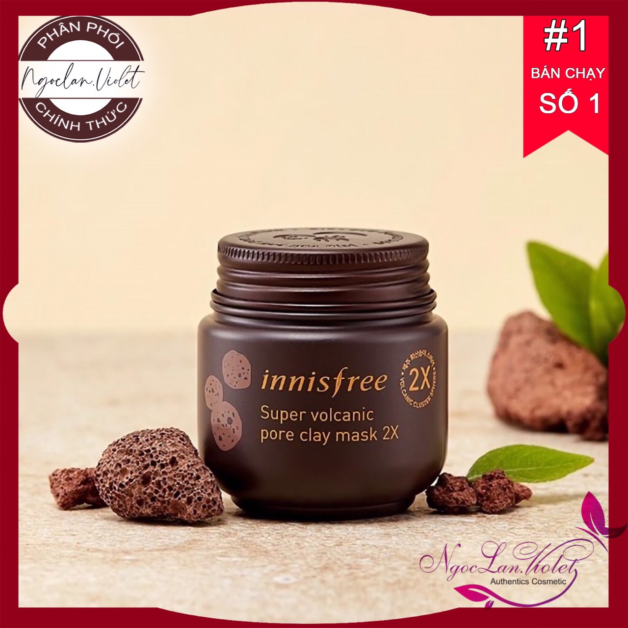 Mặt Nạ đất sét tro Núi Lửa Innisfree Super Volcanic Pore Clay Mask 2X 100ml