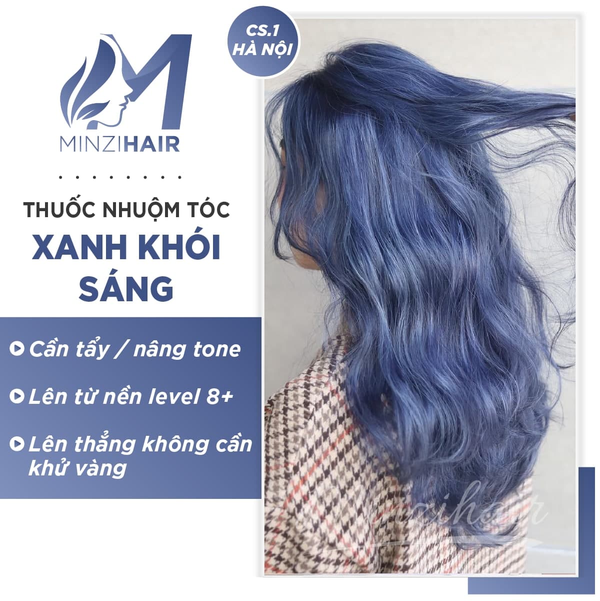 Thuốc Nhuộm Tóc Màu Xanh Khói Sáng - Smoky Blue [ĐÃ KÈM TẨY TÓC]