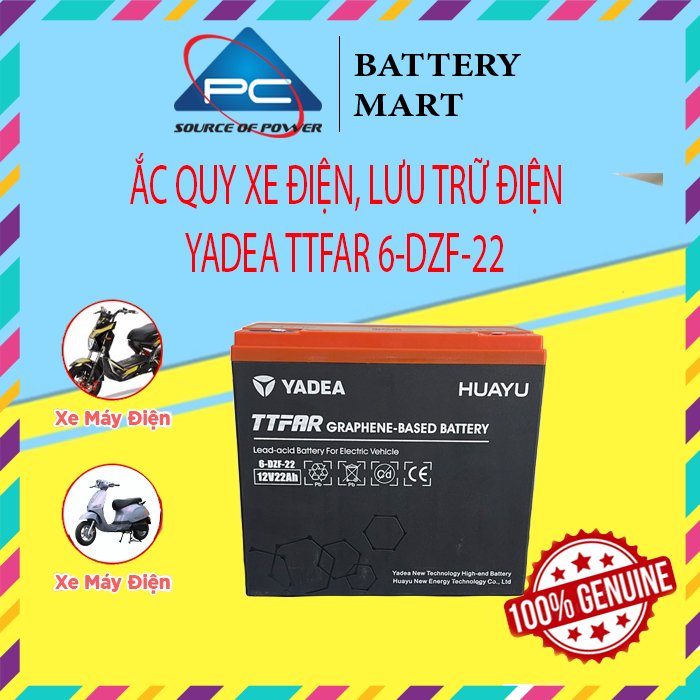 Ắc Quy YADEA 6-DZF-22 12V– 22AH TTFAR acquy dùng cho Xe Điện