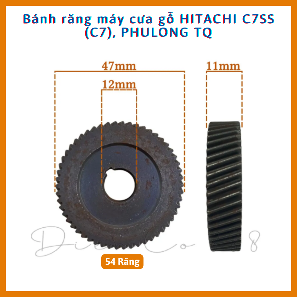 Nhông - Bánh răng máy cưa gỗ Hitachi C7SS Phu Long 54 RĂNG