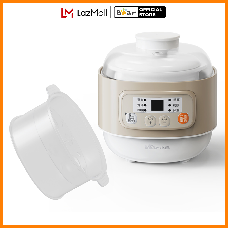 Nồi nấu chậm đa năng 0.8L Bear DDZ-A08T8 (KÈM LỒNG HẤP) - Hàng chính hãng