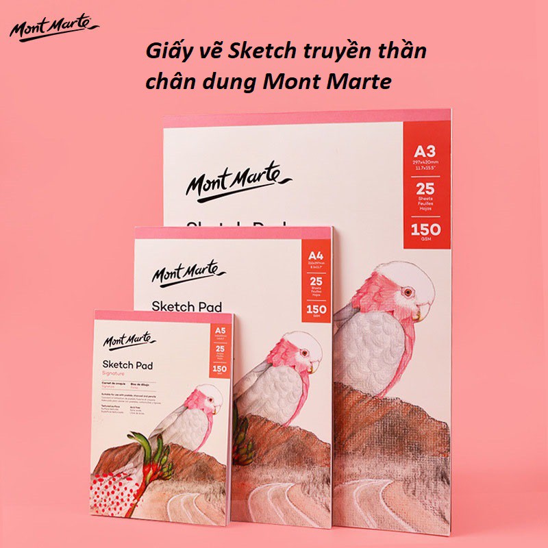 Mont Marte Black Paper Sketch Pad Set Sketchbook A3/A4/A5 Acid