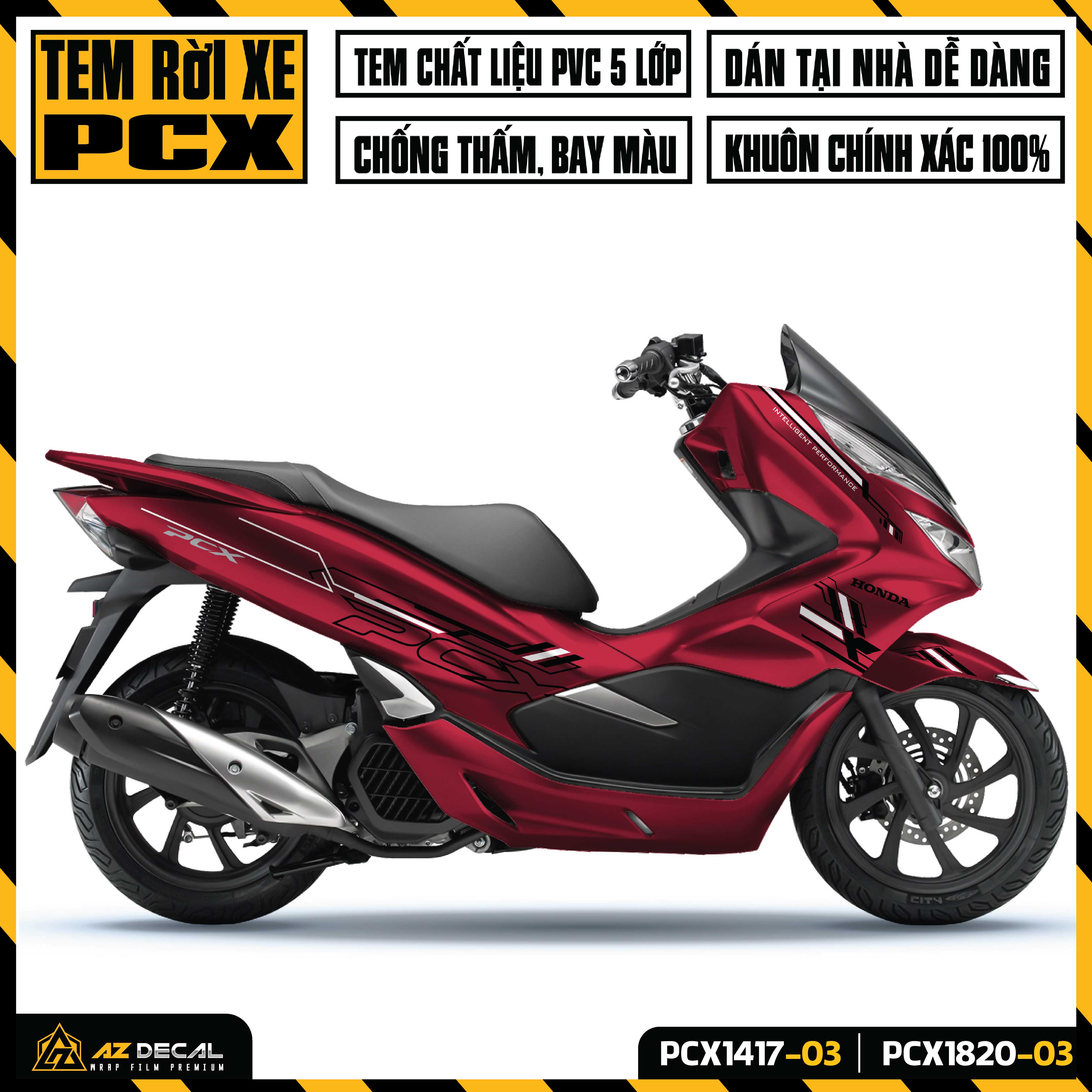 Tem Rời Dán Xe PCX Thiết Kế Cá Tính | PCX-03 | Decal Chế Dán Xe Máy PCX 125 150 160 Đời 2014 - 2020 