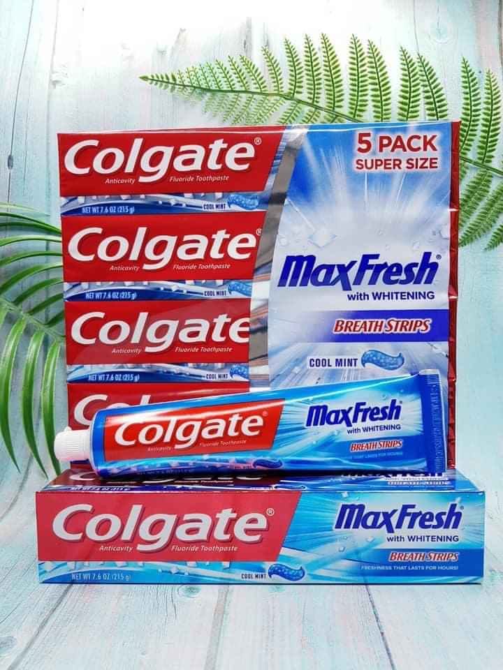 [Hcm]Kem Đánh Răng Colgate Max Fresh With Whitening Breath Strips (215G) - Nhập Mỹ