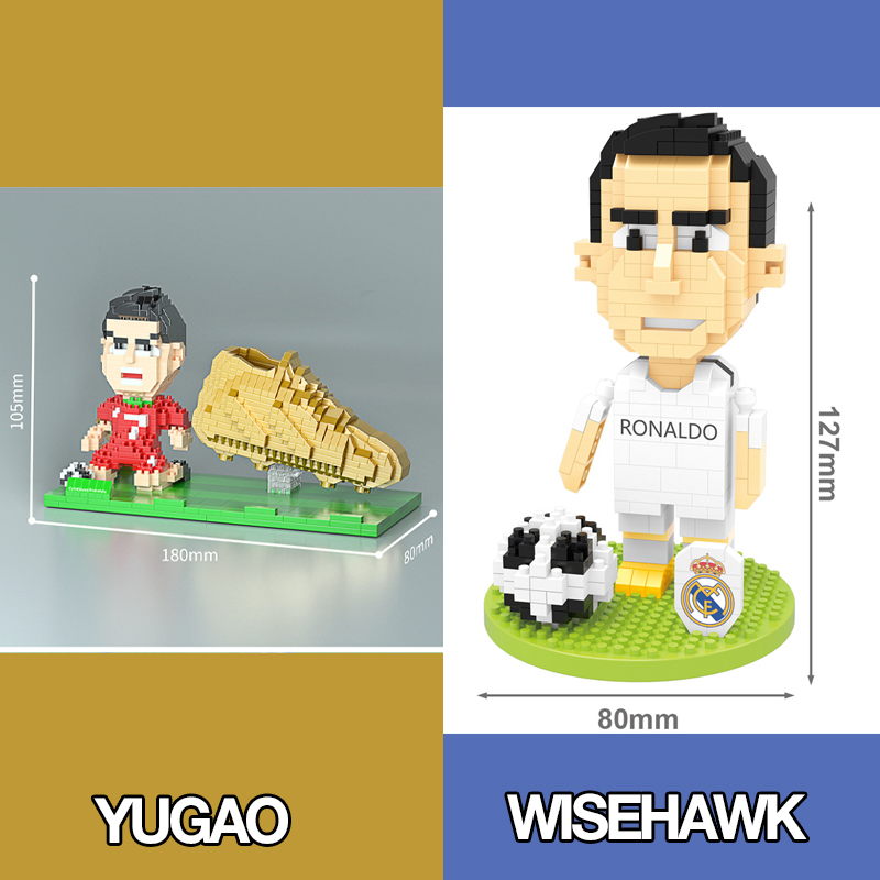 Mô hình lego cầu thủ bóng đá Ronaldo Messi Neymar