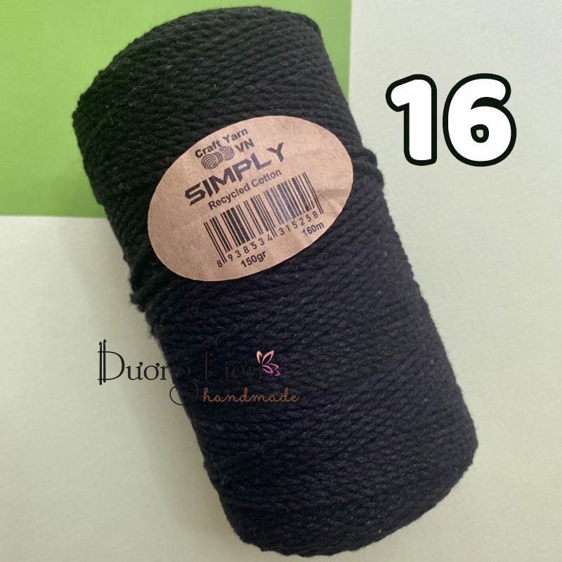 Sợi Cotton tái chế Simply Craft Yarn móc túi xách nón mùa hè (cuộn 150gr)