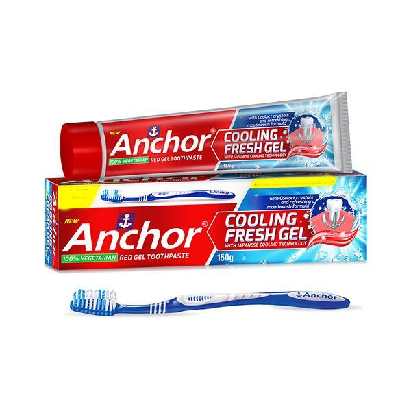 [Hcm]Kem Đánh Răng Anchor Cooling Fresh Gel 150 G( Tặng Kèm Bàn Chải Đánh Răng ) - Thương Hiệu Anh Quốc