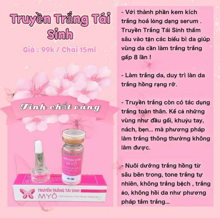 Tinh Chất Truyền Trắng Myô( Pha Vào Kem Body Tăng Độ Trắng)