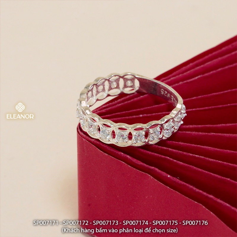 Nhẫn bạc nữ Eleanor Accessories nhẫn thiết kế vòng kim tiền đính đá phụ kiện trang sức 7171
