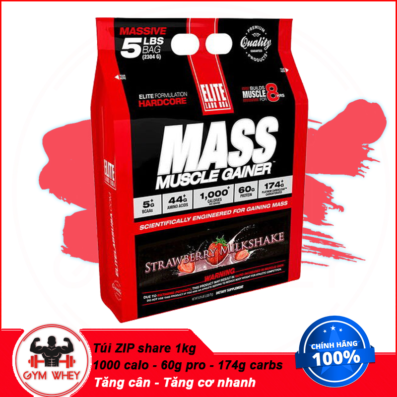 [Hcm]Sữa Tăng Cân Tăng Cơ| Elite Labs Mass Muscle Gainer - 1 Kg (Tách Lẻ)