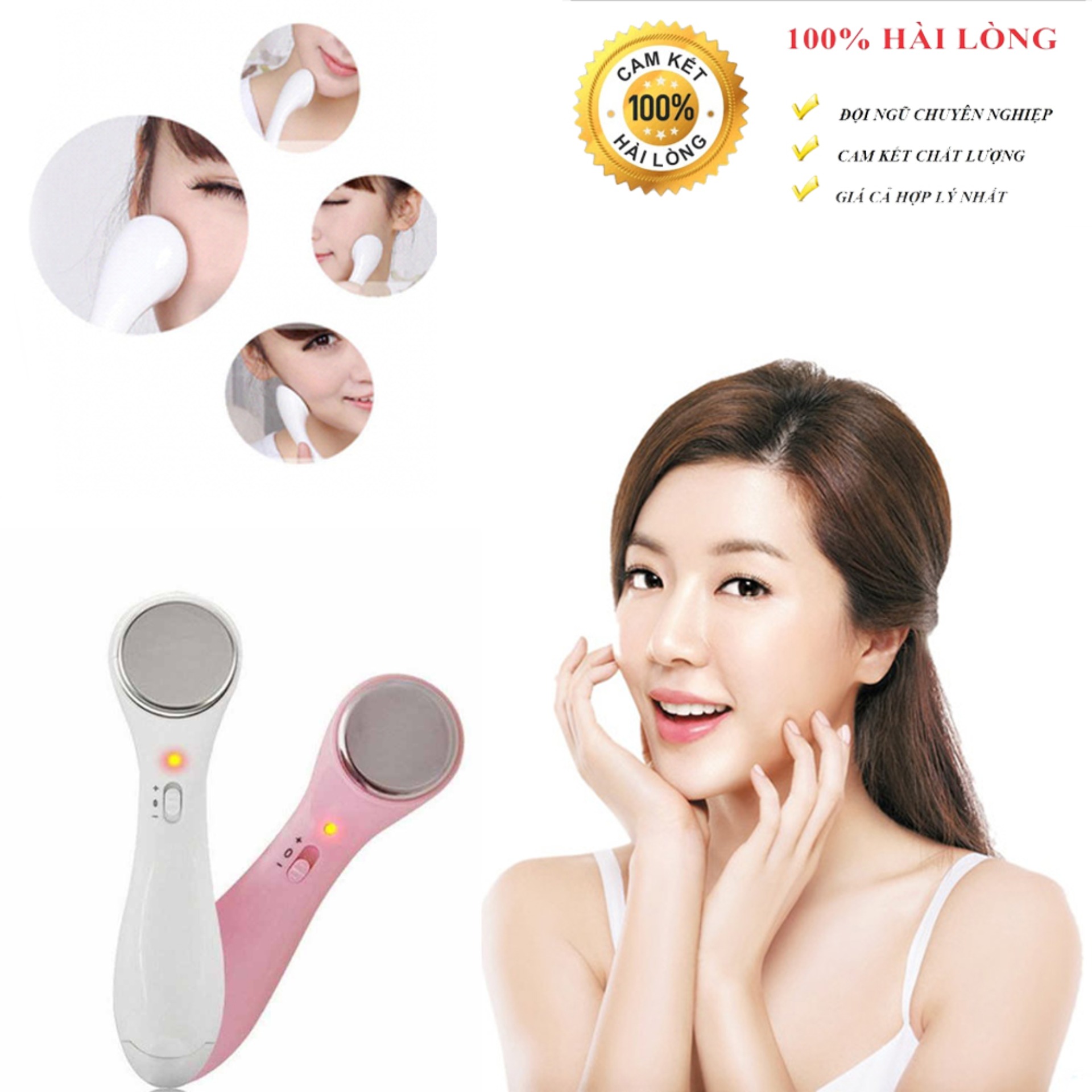 Máy Massage Mặt Máy Chăm Sóc Da Mặt Bằng Ion Nhanh Chóng Lấy Đi Bụi Bẩn Bã Nhờn Tái Tạo Da Hấp Thu Dưỡng Chất Cho Da