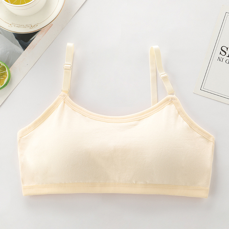 Áo lá học sinh 2 dây mút mỏng nút cài sau chất cotton dành cho bé gái tuổi mới lớn dậy thì học sinh 